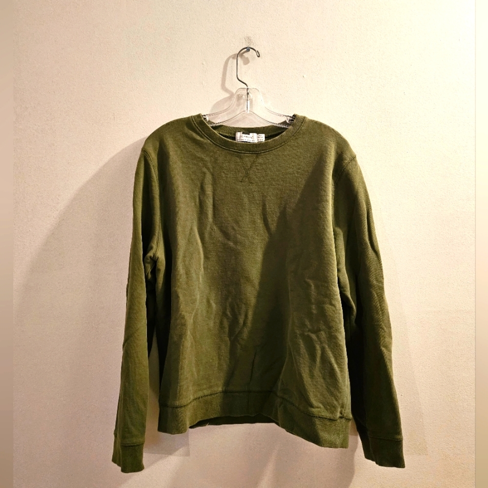 Topman Olive Green Crew Neck Sweater